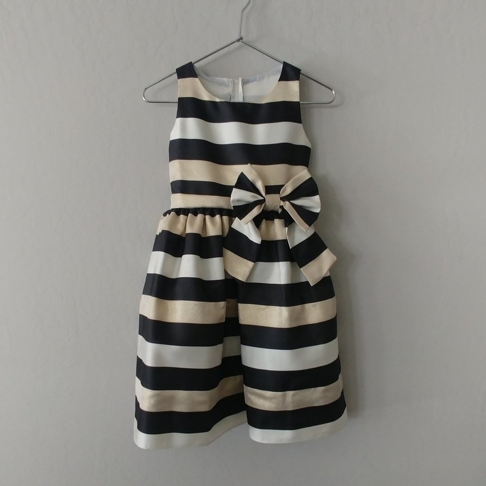 Sweet Kids Dress, Size 10, Black/Gold Metallic